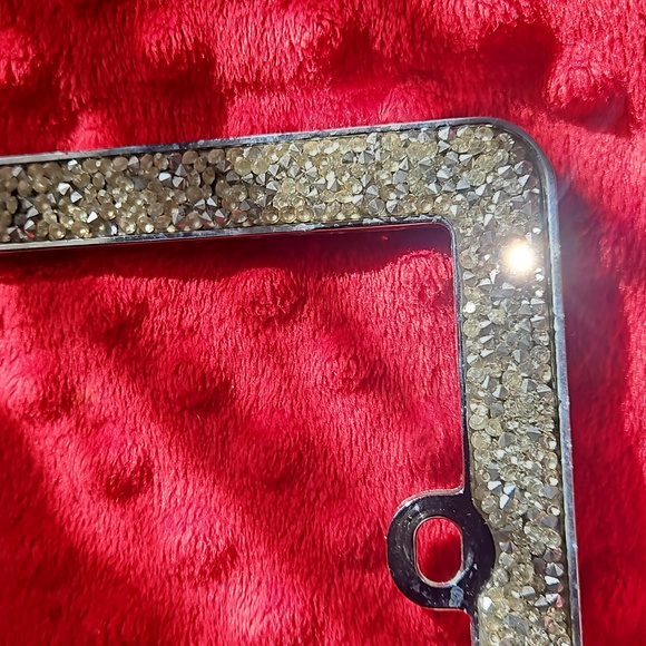 BLING Crushed Diamomd License Plate Frame Chrome Style license plate holder - Picture 5 of 10